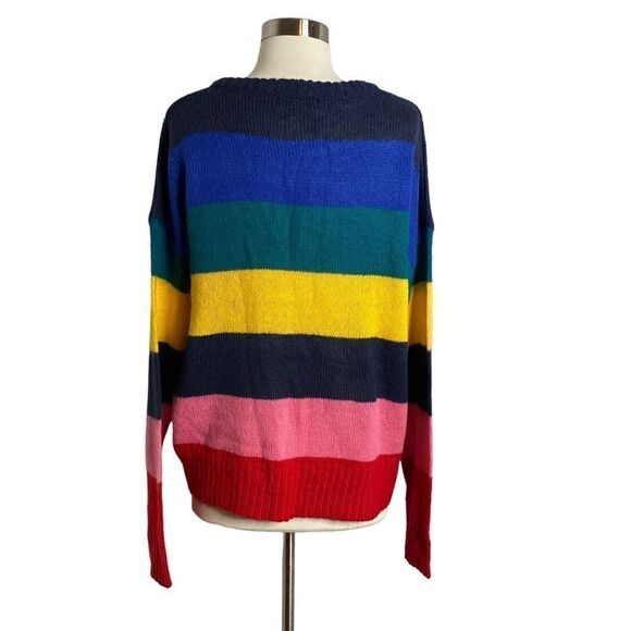 Brave Soul London Rainbow Stripe Sweater - Size M - Picture 3 of 6